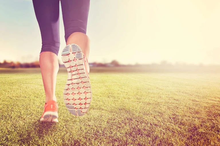 Woman running in a park