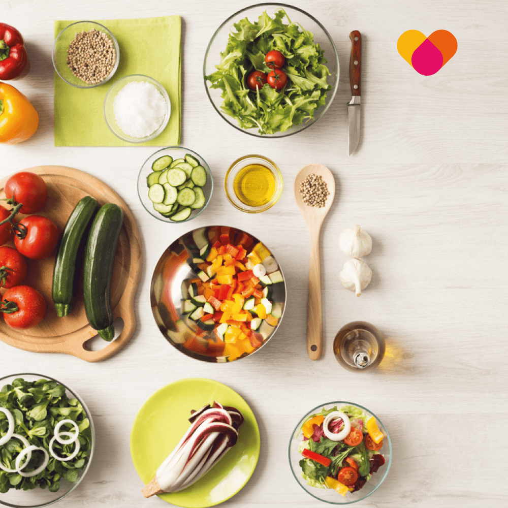 Table of healthy foods