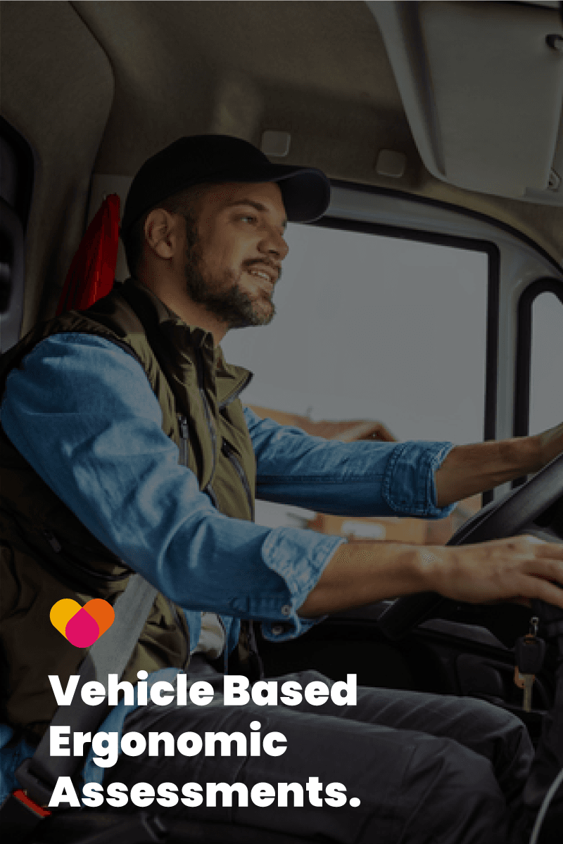 Young man driving a van after completing an ergonomic vehicle assessment