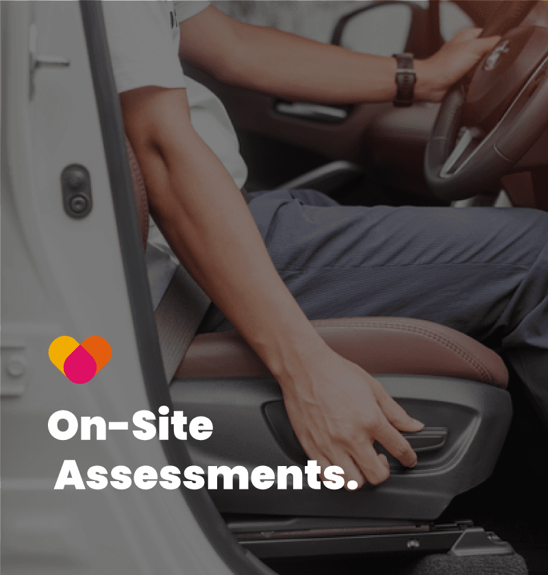 Man in a van completing an ergonomic vehicle assessment