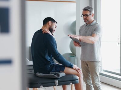 Image of a patient with physiotherapist at Spectrum Health clinic
