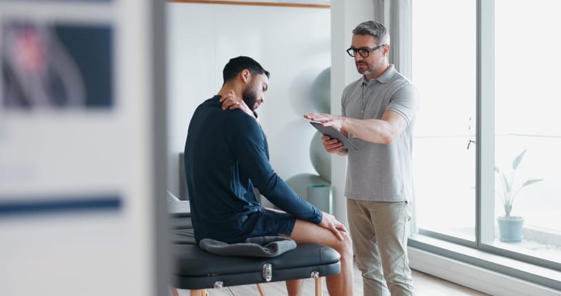 Image of a patient with physiotherapist at Spectrum Health clinic